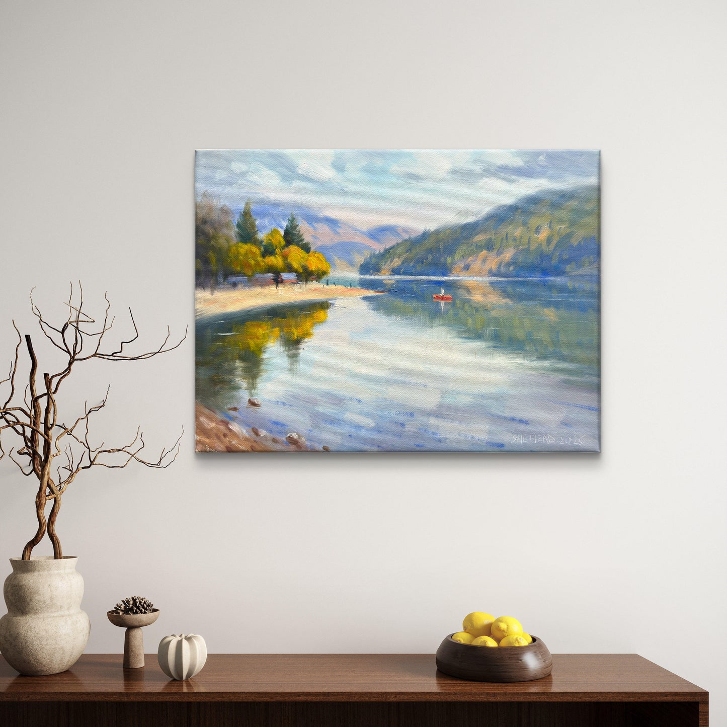 Beautiful Rail Trail Kelowna vernon Oil painting- 12x9 inches inch Canvas Panel- On spot oil painting