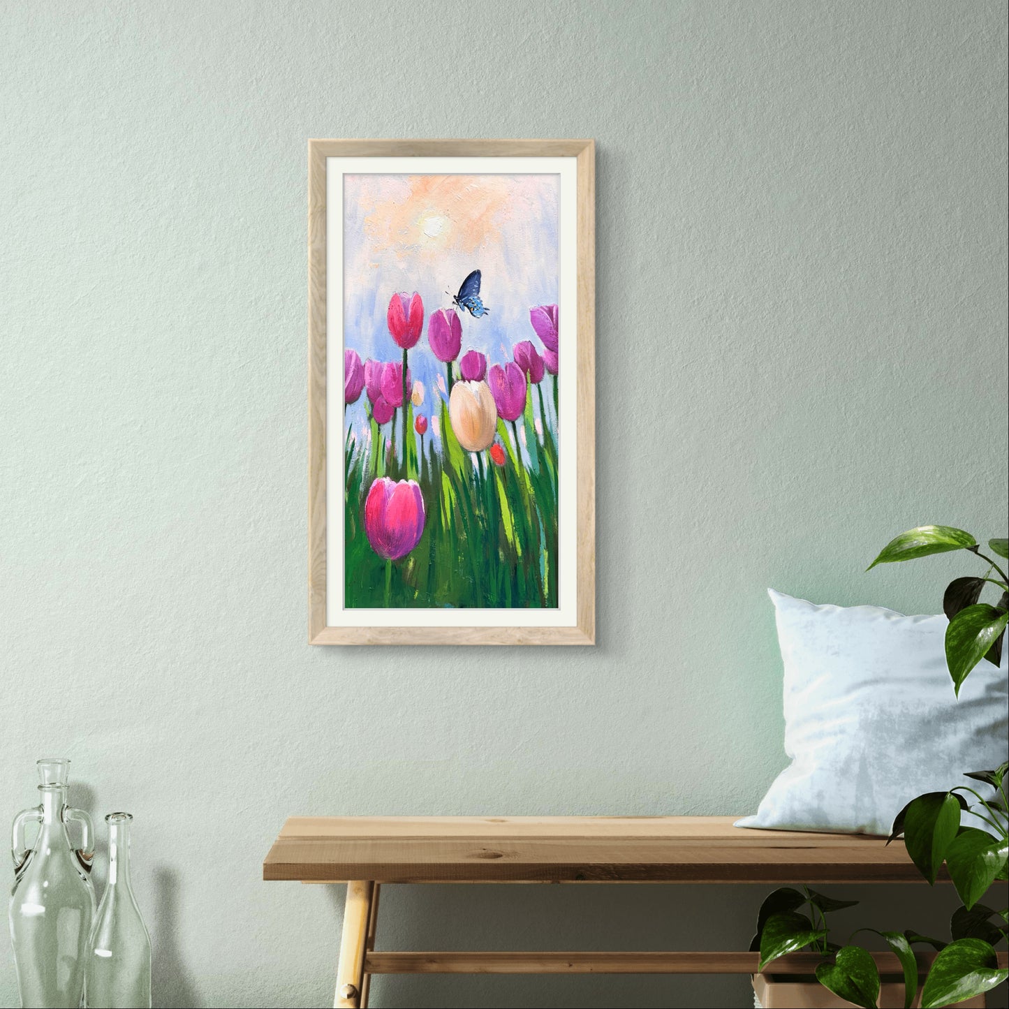 10'x20" "Blooming Tulips" - Handmade Original Oil Painting on Stretched Canvas - Wall Art / Perfect Gift