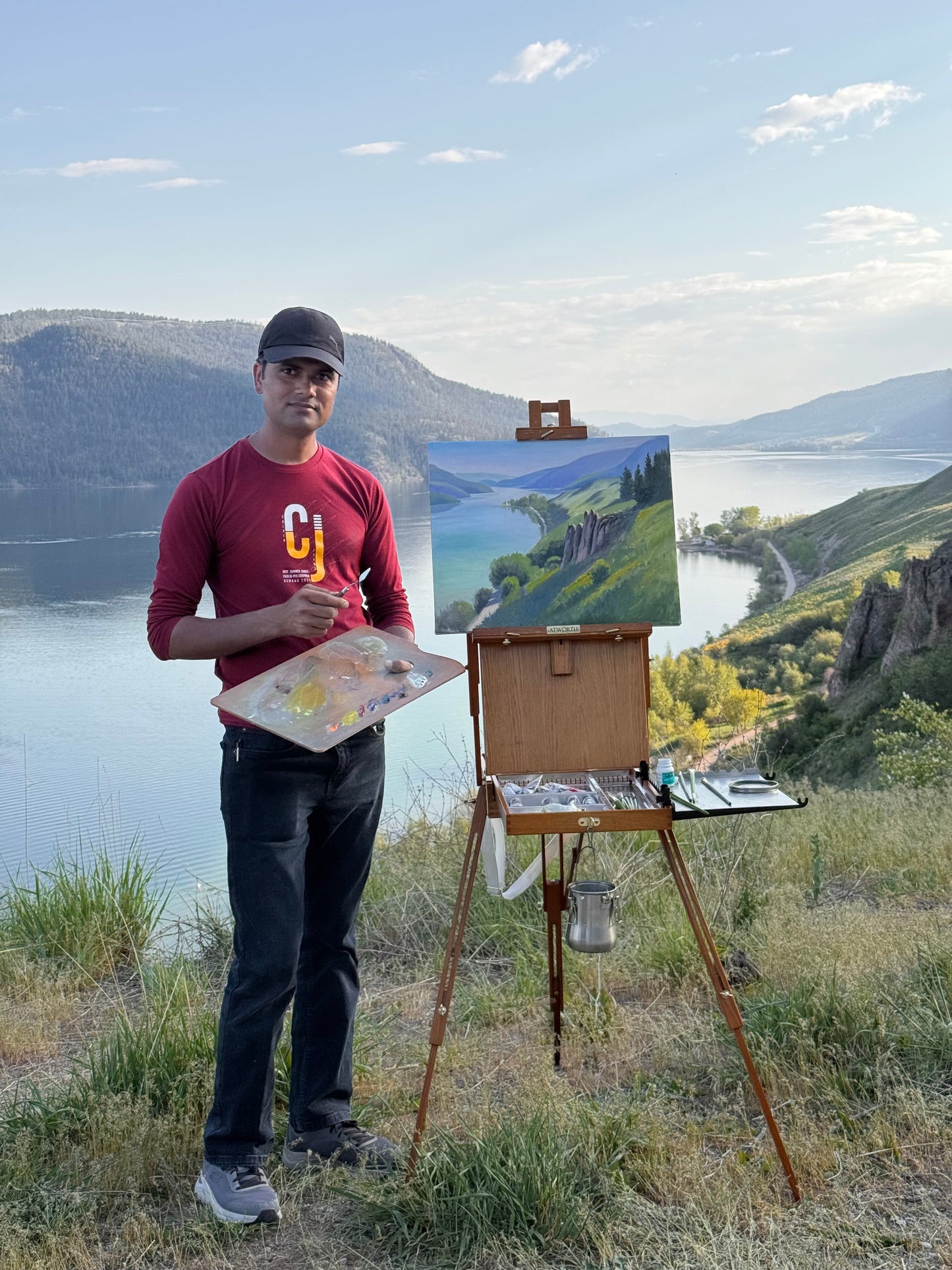 "Carved by Time – Kalamalka Lake Hillside View" – Amazing Vertical Rock Formations- 20" x 16"