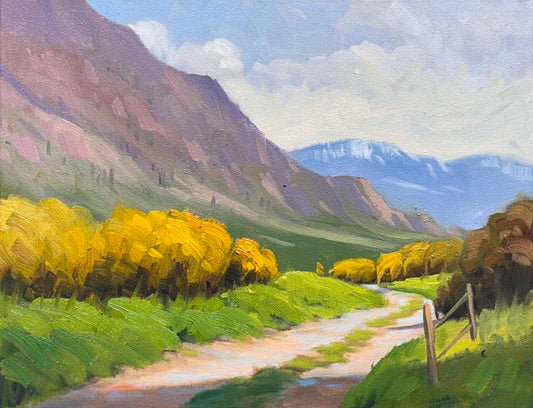 Path Through the Painted Hills 14x11 inch canvas- My Original Artwork painted by me.