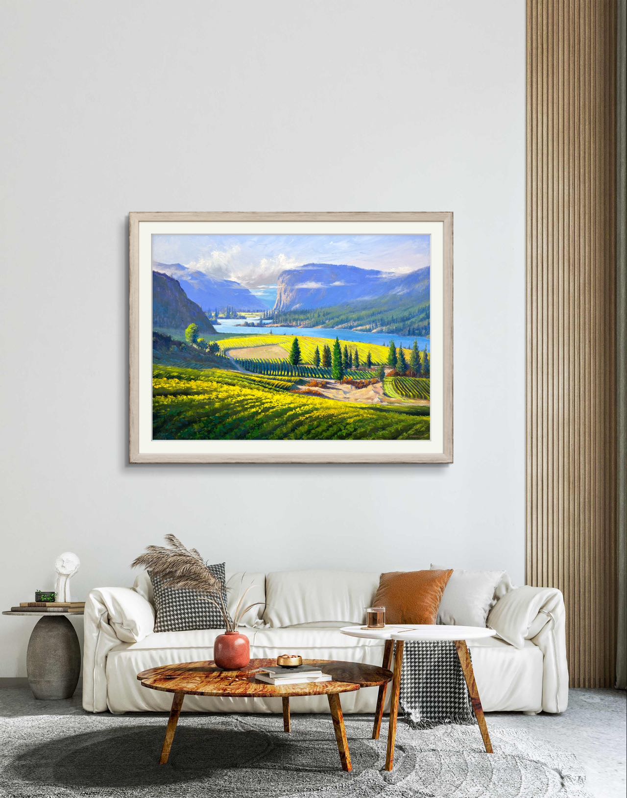 30"x 40" Vaseux Lake palette knife Original oil painting on stretched Canvas without frame