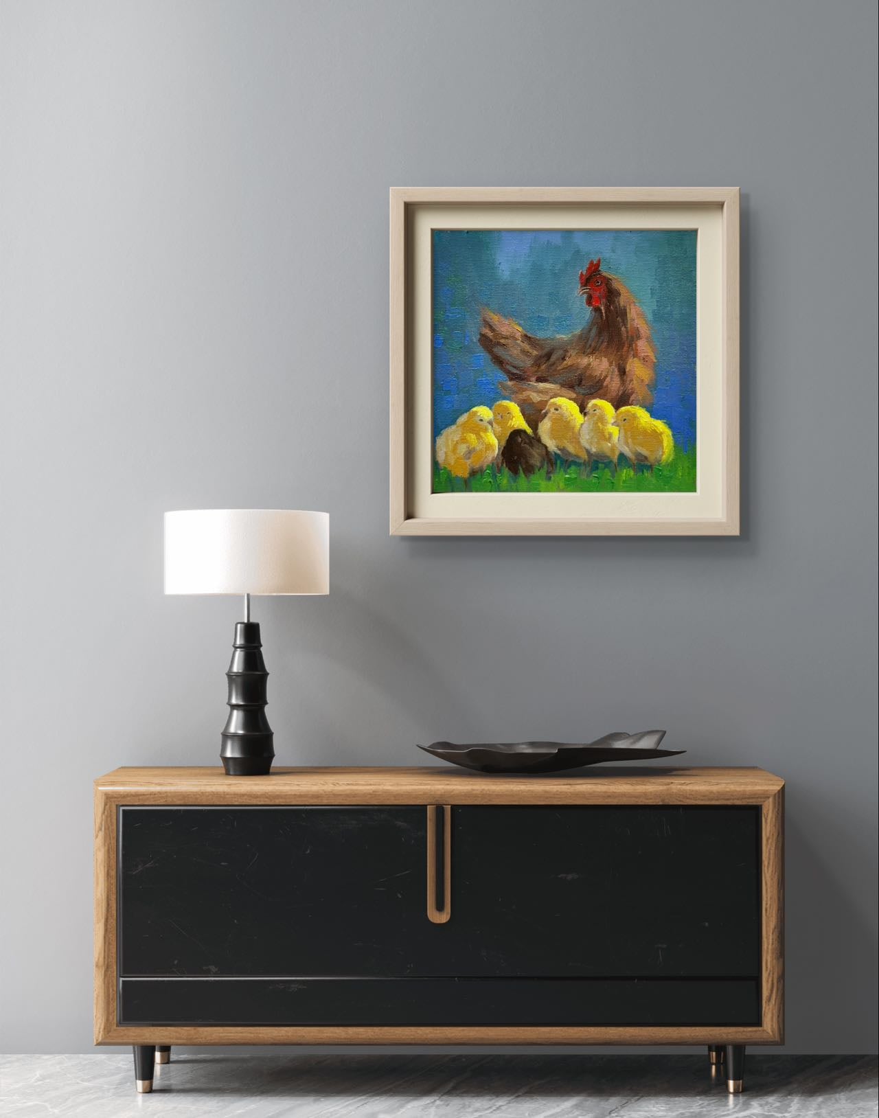 Custom Pet Portrait,Custom Oil Painting,Pet Oil Painting,Pet Portrait Oil Painting, hen and chickst Oil Portrait