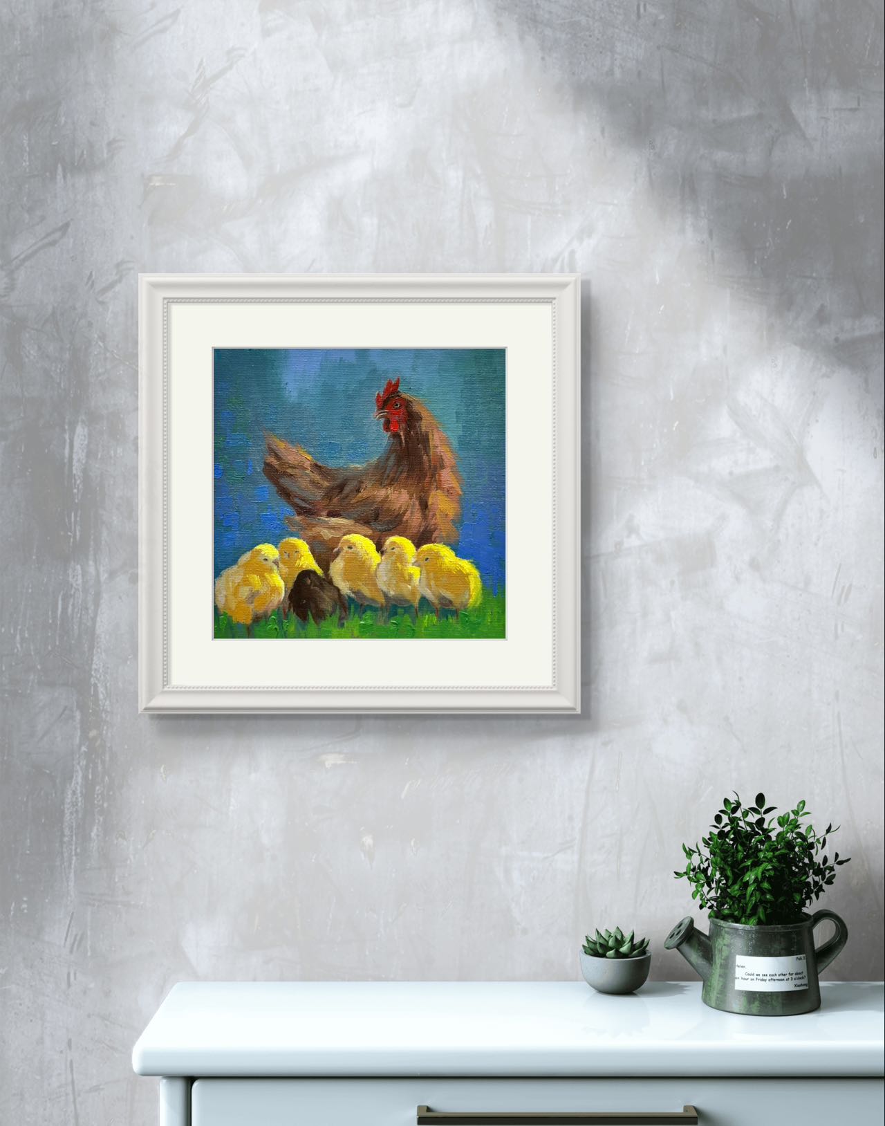 Custom Pet Portrait,Custom Oil Painting,Pet Oil Painting,Pet Portrait Oil Painting, hen and chickst Oil Portrait