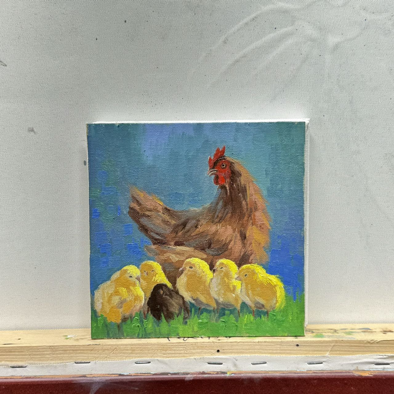 Custom Pet Portrait,Custom Oil Painting,Pet Oil Painting,Pet Portrait Oil Painting, hen and chickst Oil Portrait