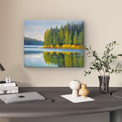 Beautiful Lake Oil painting- 10x8 inch Canvas Panel- Lake Alleyne British Columbia