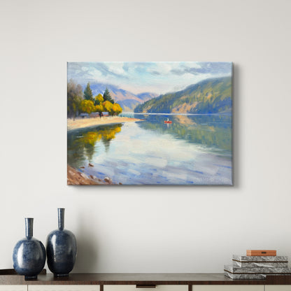 Beautiful Rail Trail Kelowna vernon Oil painting- 12x9 inches inch Canvas Panel- On spot oil painting