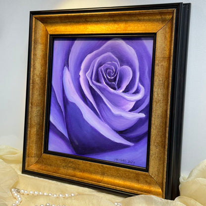 8"x8" Mystical Blue Roses: Original Oil Painting - Floral Art for Home Decor | Unique Gift, Nature Artwork, Hand-Painted Wall Art, Tranquil Decor, Impressionistic Art