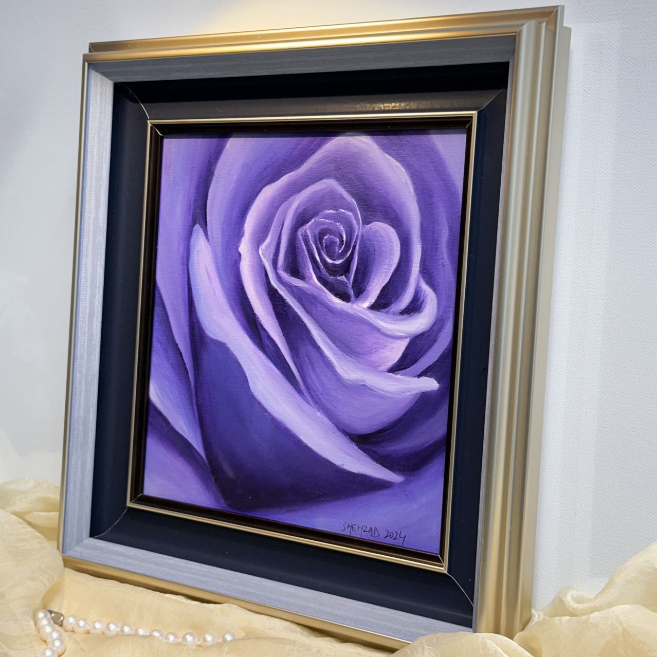 8"x8" Mystical Blue Roses: Original Oil Painting - Floral Art for Home Decor | Unique Gift, Nature Artwork, Hand-Painted Wall Art, Tranquil Decor, Impressionistic Art