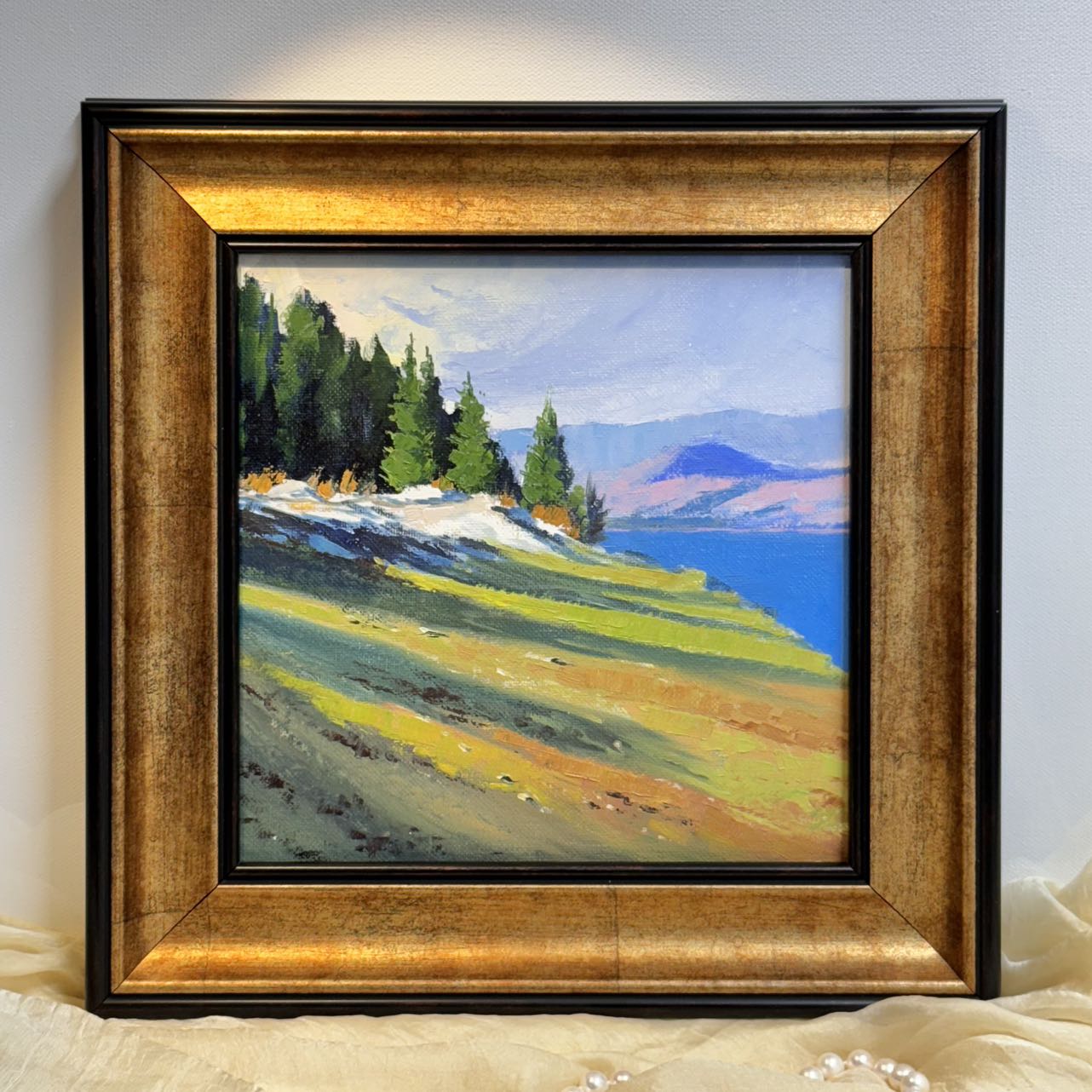 Tranquil Landscape: Original Oil Painting - Nature Art for Home Decor | Unique Gift, Scenic Artwork, Hand-Painted Wall Art, Serene Views