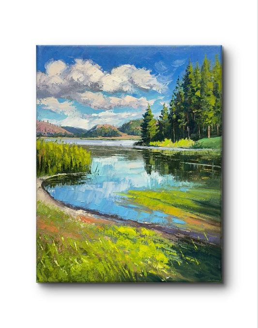 Kelowna Shannon lake landscape 11"x14" hand painted original oil painting on canvas wall home decor