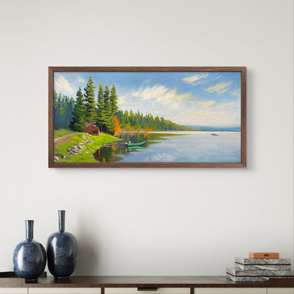 Kelowna Beaver lake landscape 10"x20" hand painted original oil painting on canvas without framewall home decor