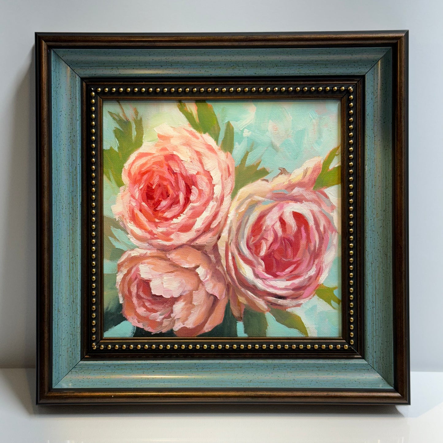 8"x8" Peony hand painted Oil Painting Original Artwork, Floral Canvas wall Art for Home Decor