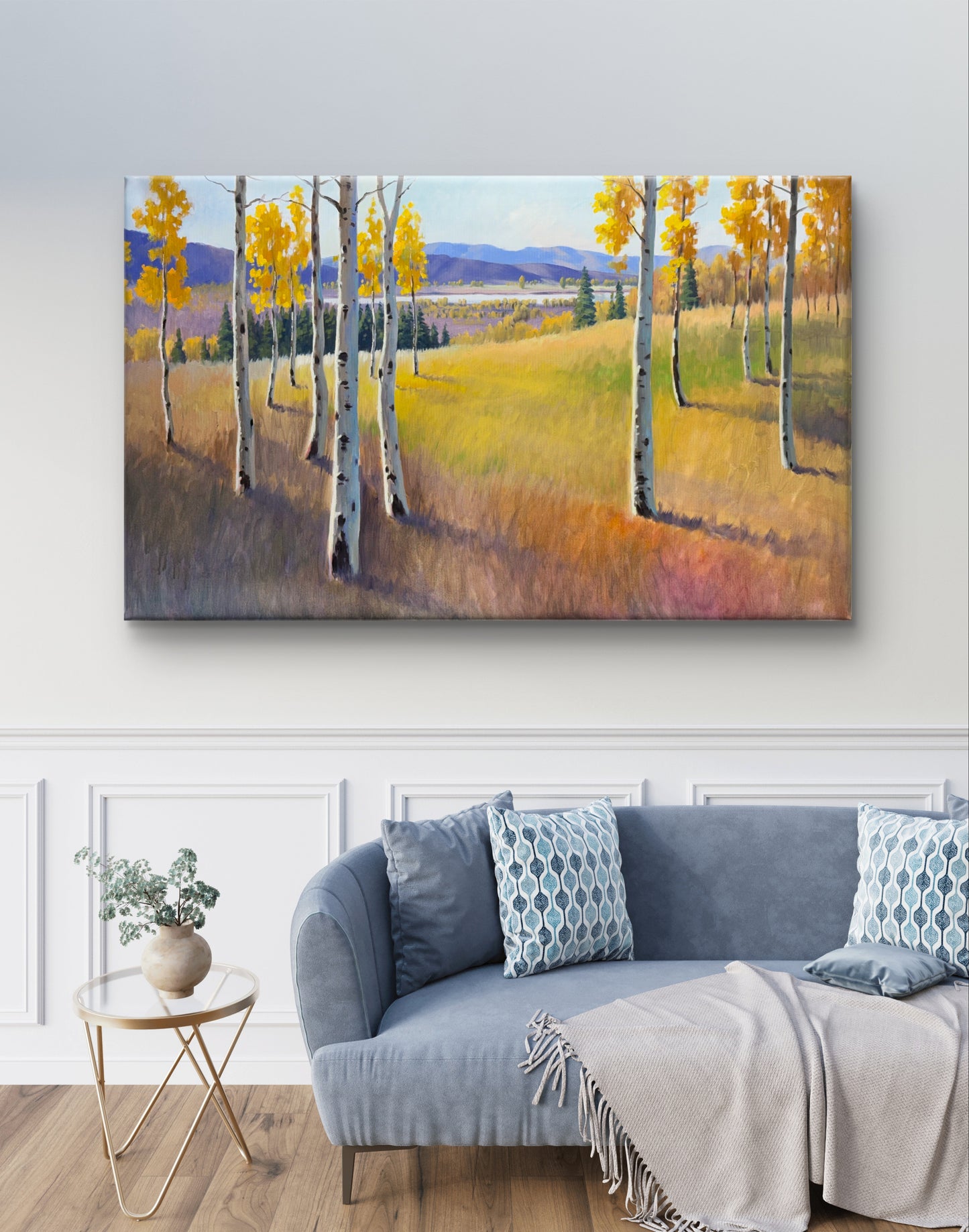 30"x48" Autumn Splendor: Aspen Grove Kidd lake original landscape oil painting wall art