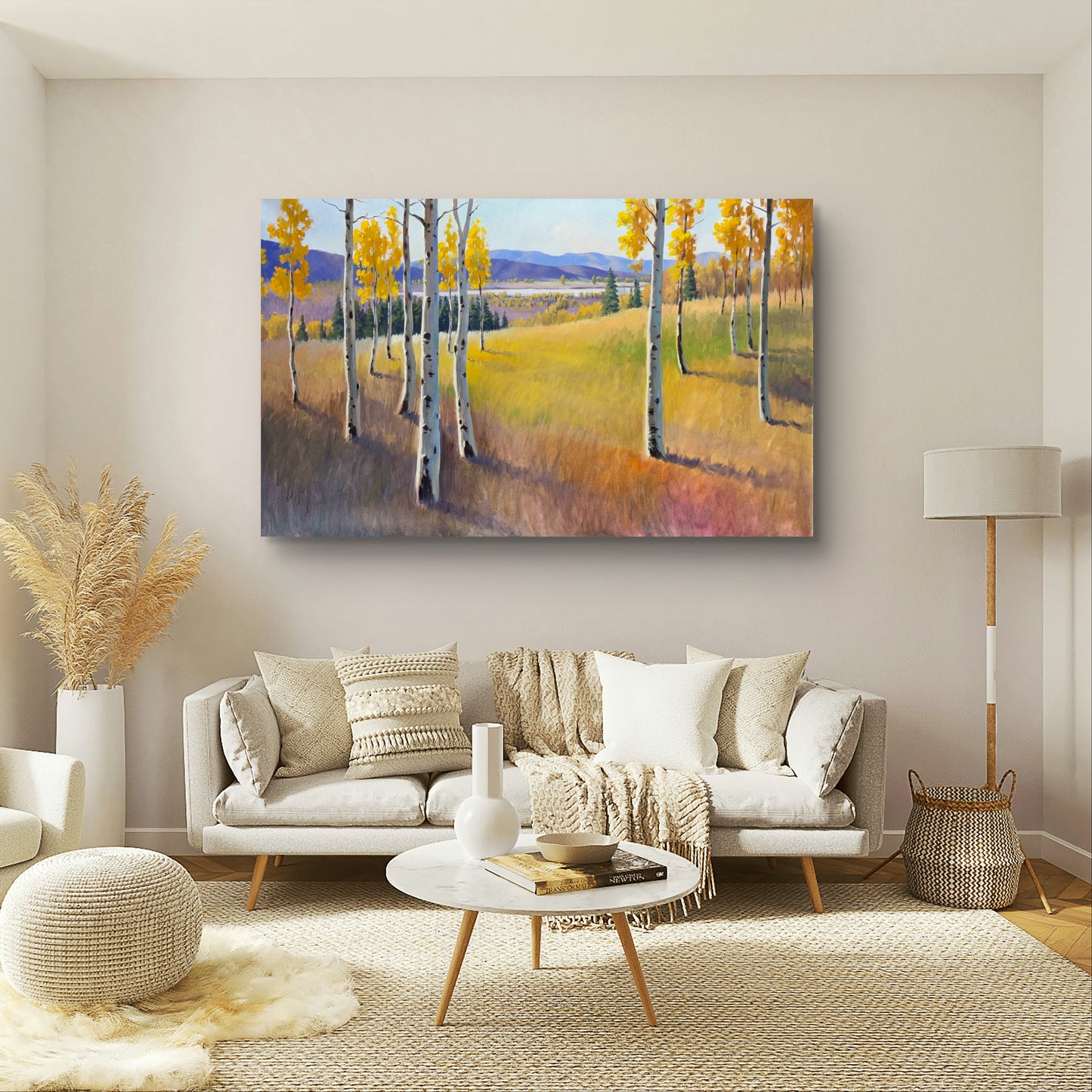 30"x48" Autumn Splendor: Aspen Grove Kidd lake original landscape oil painting wall art