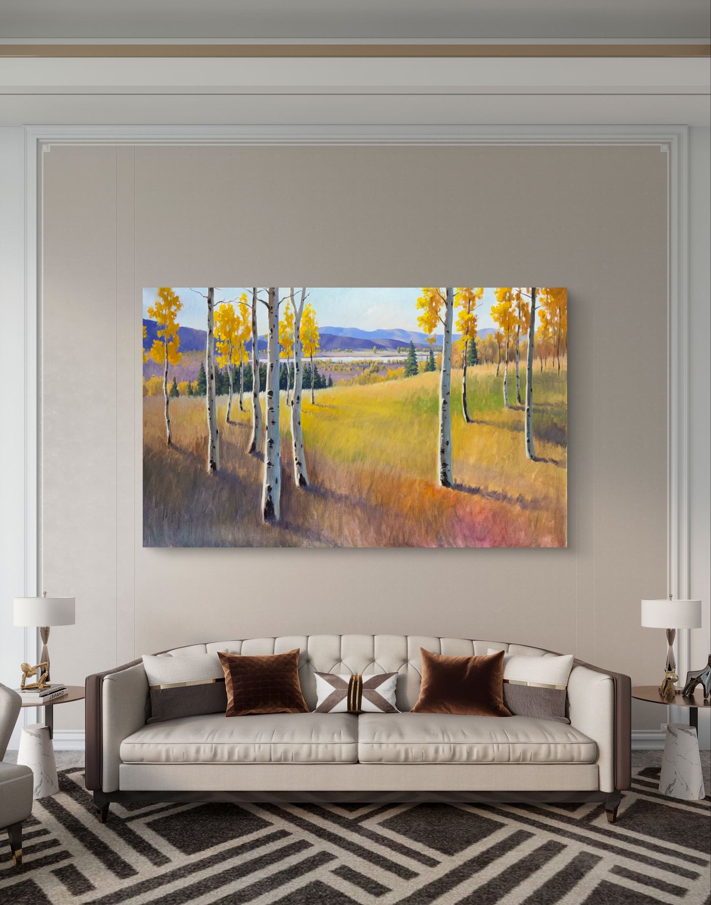 30"x48" Autumn Splendor: Aspen Grove Kidd lake original landscape oil painting wall art