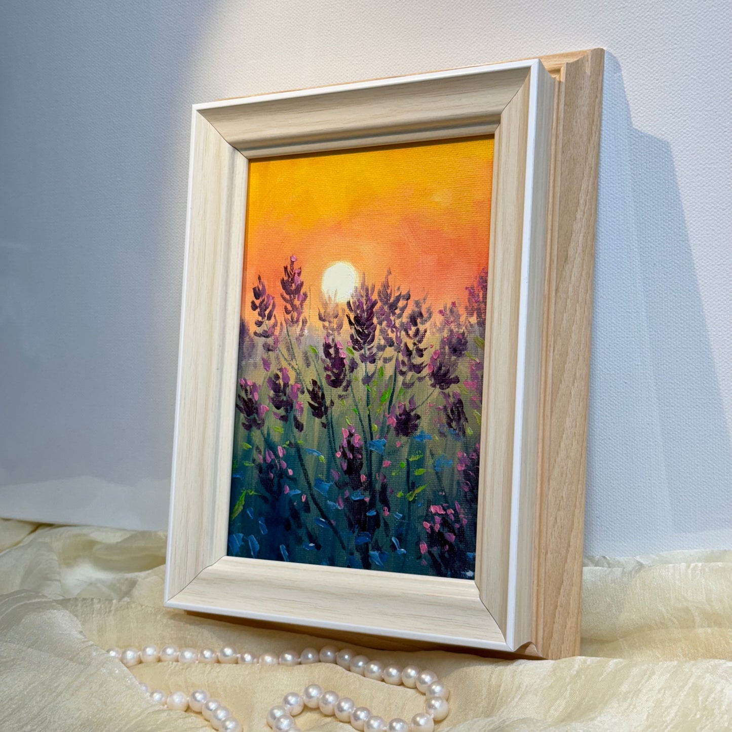 5"x7"Sunset Handmade original oil painting on Canvas panel Home Decor/ wall art