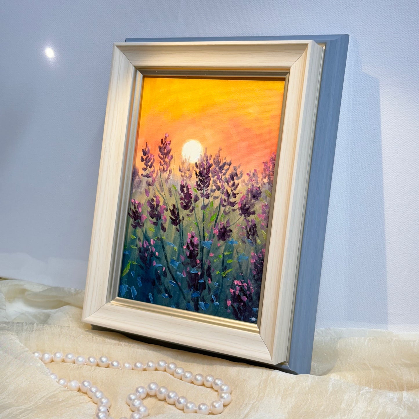 5"x7"Sunset Handmade original oil painting on Canvas panel Home Decor/ wall art