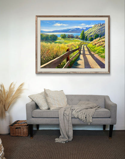 30'x40" kelowna Knox mountain Okanagan lake landscape original oil painting on canvas