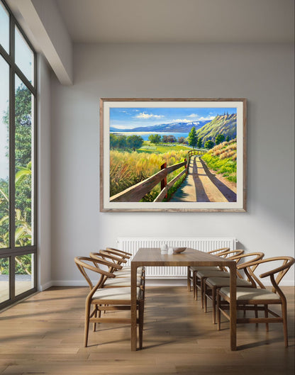 30'x40" kelowna Knox mountain Okanagan lake landscape original oil painting on canvas