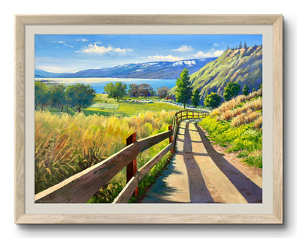 30'x40" kelowna Knox mountain Okanagan lake landscape original oil painting on canvas