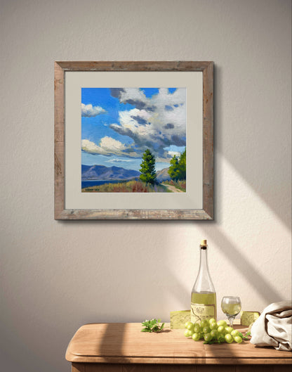 6'x6" Knox mountain okanagan lake, Kelowna landscape original oil painting on canvas panel