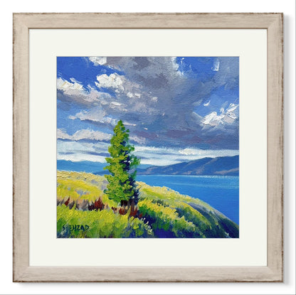 6"x6" Knox mountain okanagan lake in Kelowna landscape original oil painting on canvas panel