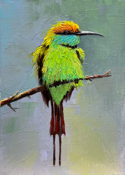 5"x7" Bee eater oil painting on Canvas panel without frame Home Decor/ wall art