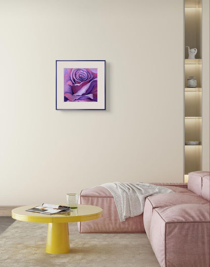 8"x8" Purple Rose original oil painting on stretched Canvas/ perfect gift for Mother's day