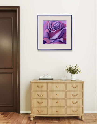 8"x8" Purple Rose original oil painting on stretched Canvas/ perfect gift for Mother's day