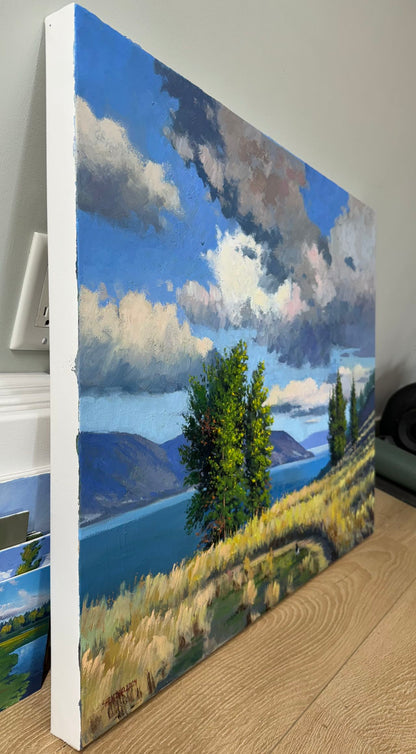 24"x30" Kelowna Knox mountain original landscape oil painting on stretched canvas