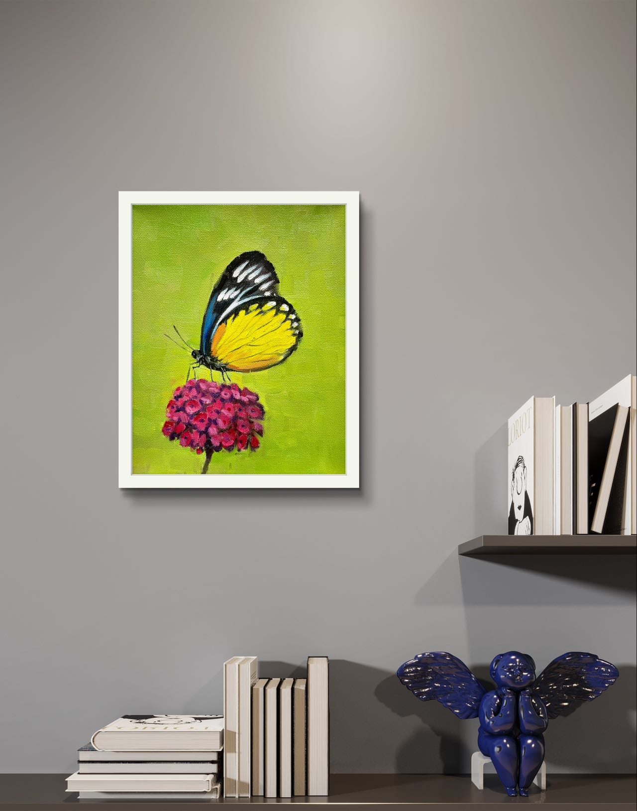 8"x10" Butterfly art Original handmade oil painting art on Stretched Canvas wall art decor