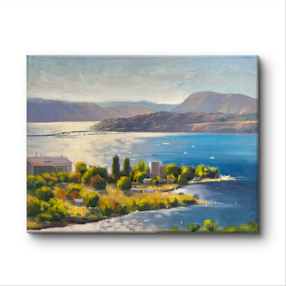 11"x14"Okanagan lake landscape hand painted original oil painting on canvas without framewall home decor