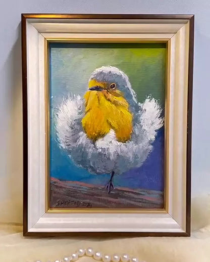 5"x7" bird Original custom oil painting on Canvas panel wall art perfect gift for birds lover (Copy) (Copy)