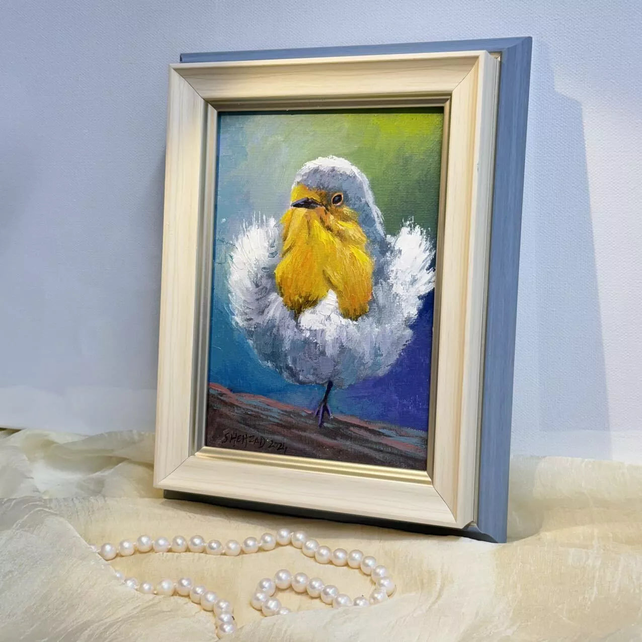 5"x7" bird Original custom oil painting on Canvas panel wall art perfect gift for birds lover (Copy) (Copy)