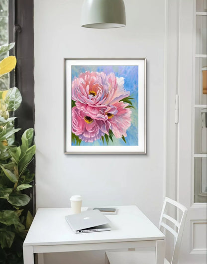 20"x24" Peony Flowers blossom original handmade oil painting wall art home decor