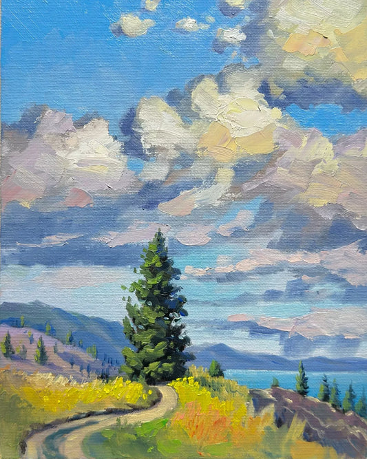 Knox mountain landscape 8"x10" original oil painting on canvas wall home decor