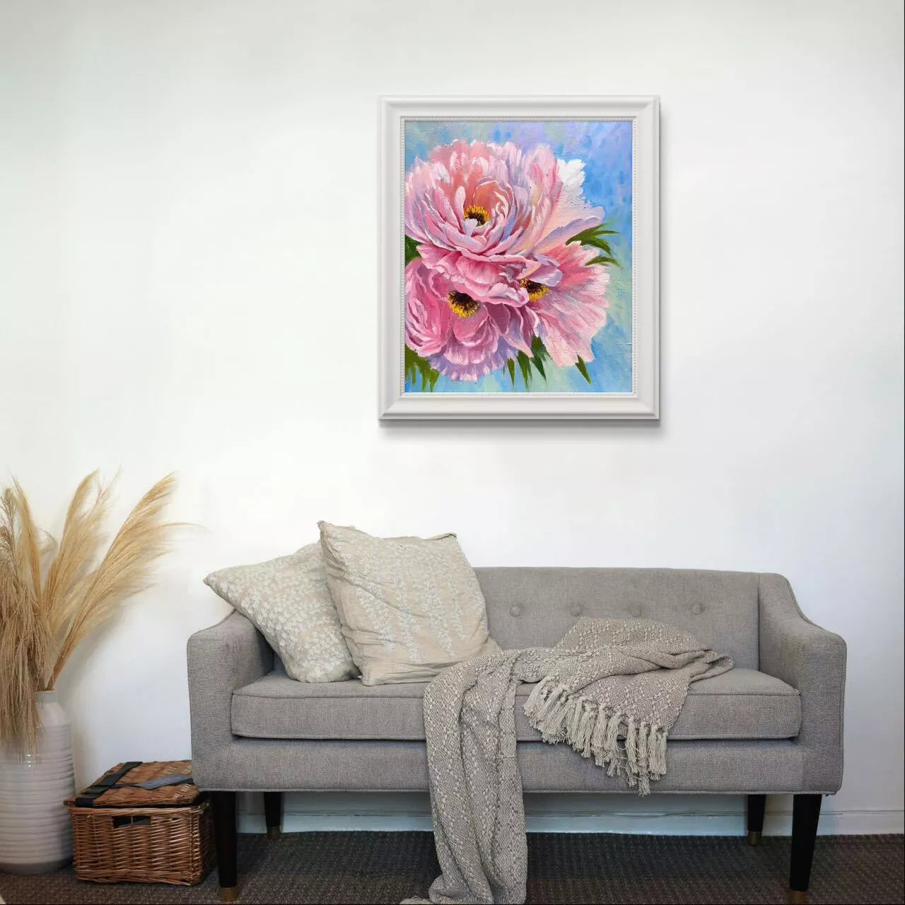 20"x24" Peony Flowers blossom original handmade oil painting wall art home decor