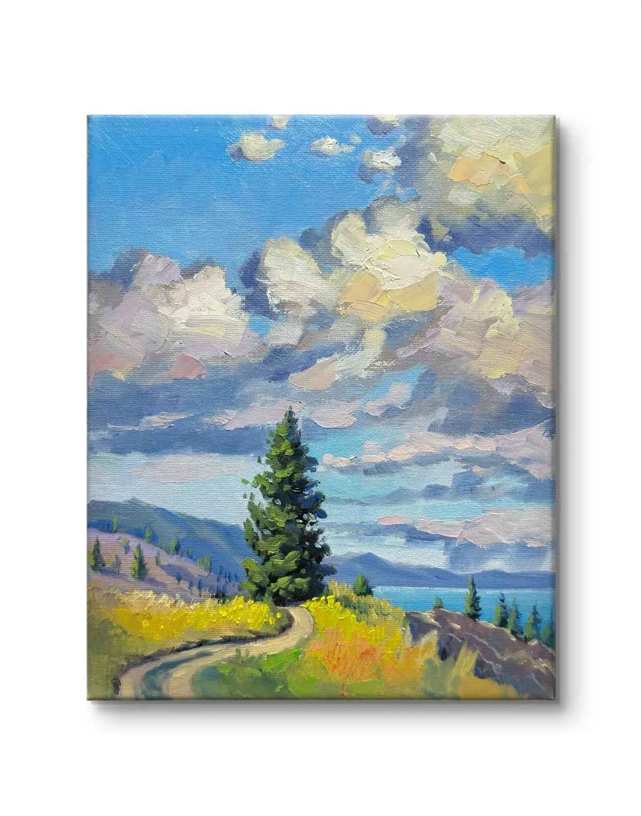 Knox mountain landscape 8"x10" original oil painting on canvas wall home decor