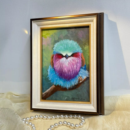 5"x7" Baby bird Original custom oil painting on Canvas panel wall art perfect gift for birds lover (Copy)